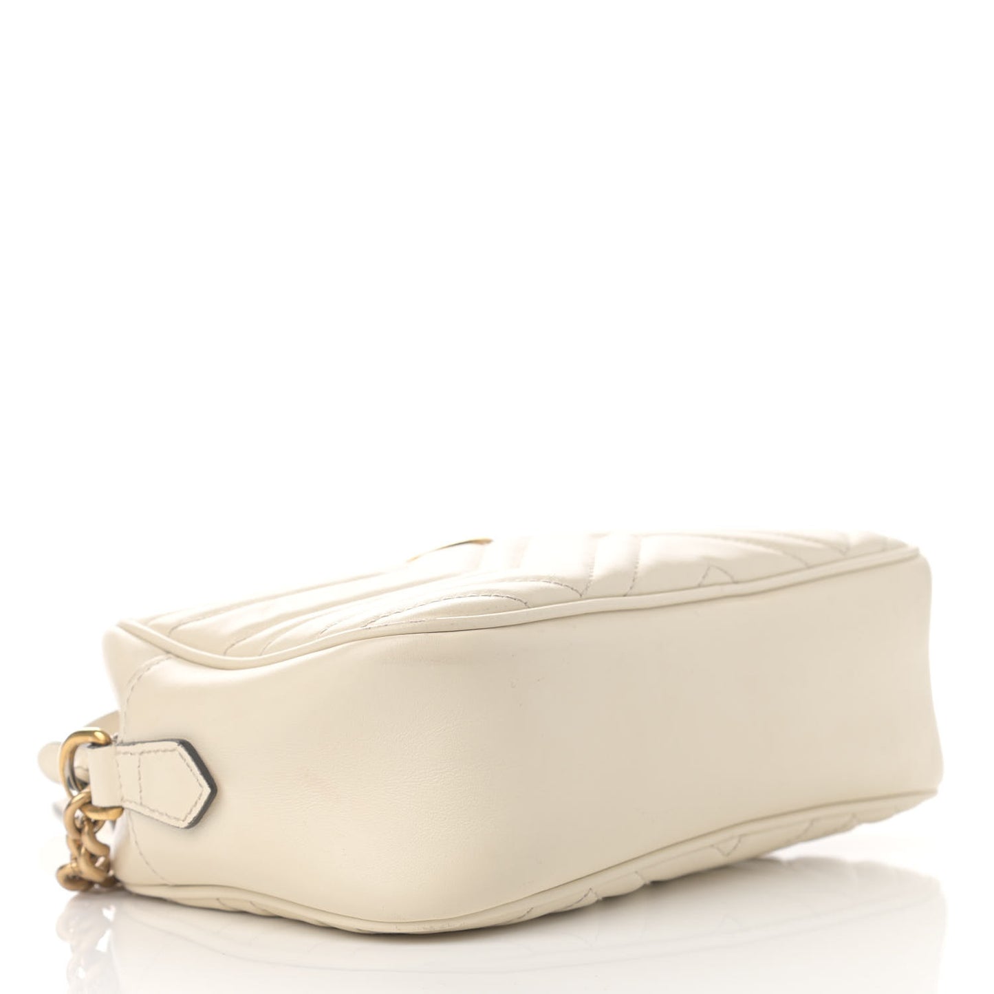 Calfskin Matelasse Small GG Marmont Chain Shoulder Bag White