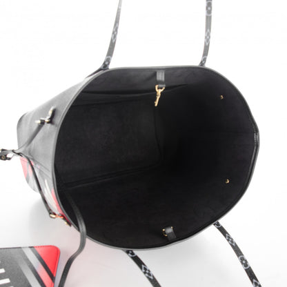 Louis Vuitton Damier Race Neverfull MM Noir Rouge 5 of 7