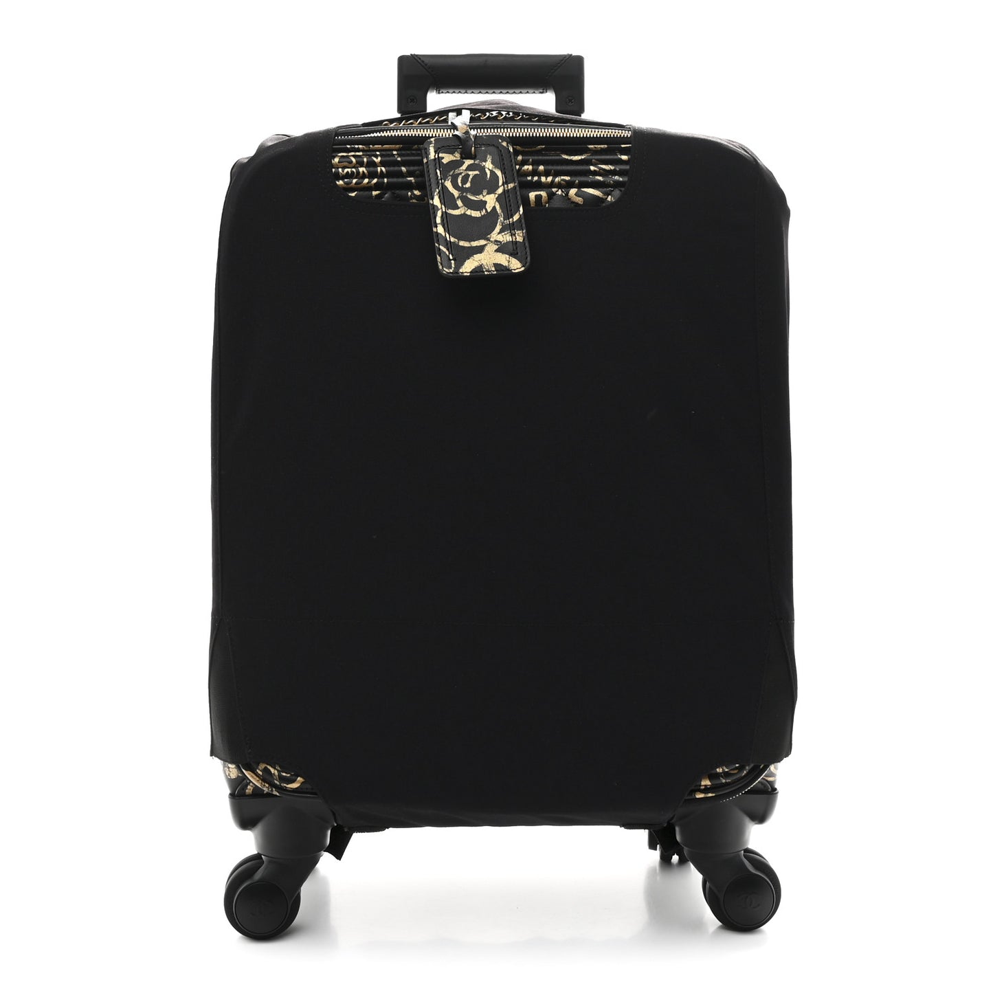 Calfskin Quilted Graffiti Trolley Black Gold