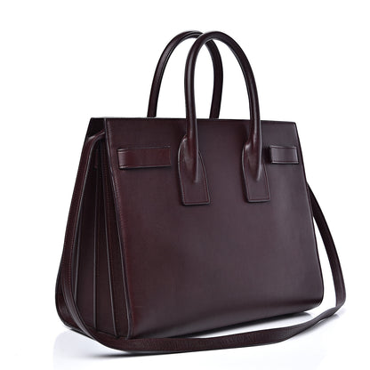 Saint Laurent Calfskin Small Sac De Jour Bordeaux 2 of 14