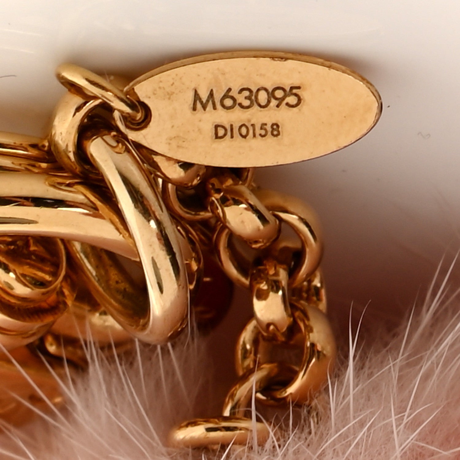 Louis Vuitton Resin Wood Mink Fur Vivienne Bag Charm Key Holder Pink 4 of 5