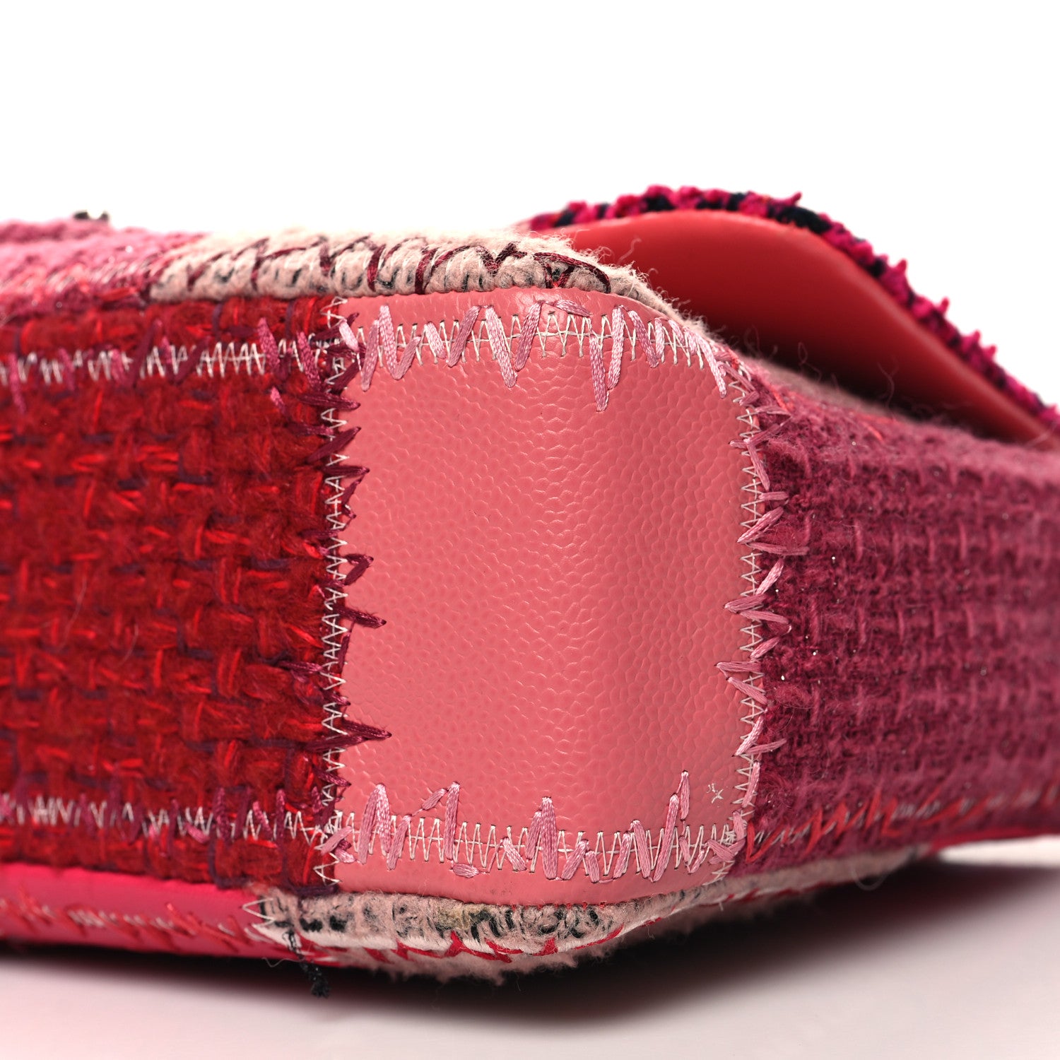 Chanel Tweed Patchwork Medium Single Flap Pink 10 of 11
