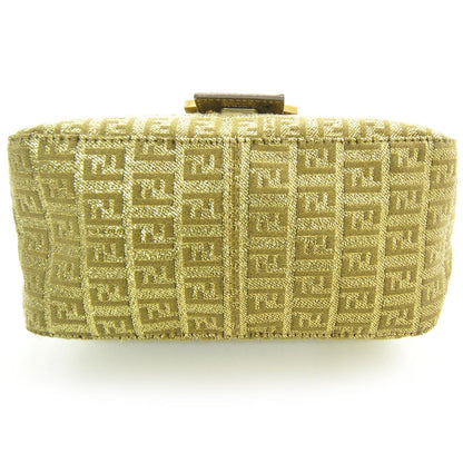 Fendi Metallic Jacquard Zucchino Suede Mini Mama Baguette Peltro Argento Sabbia 4 of 8