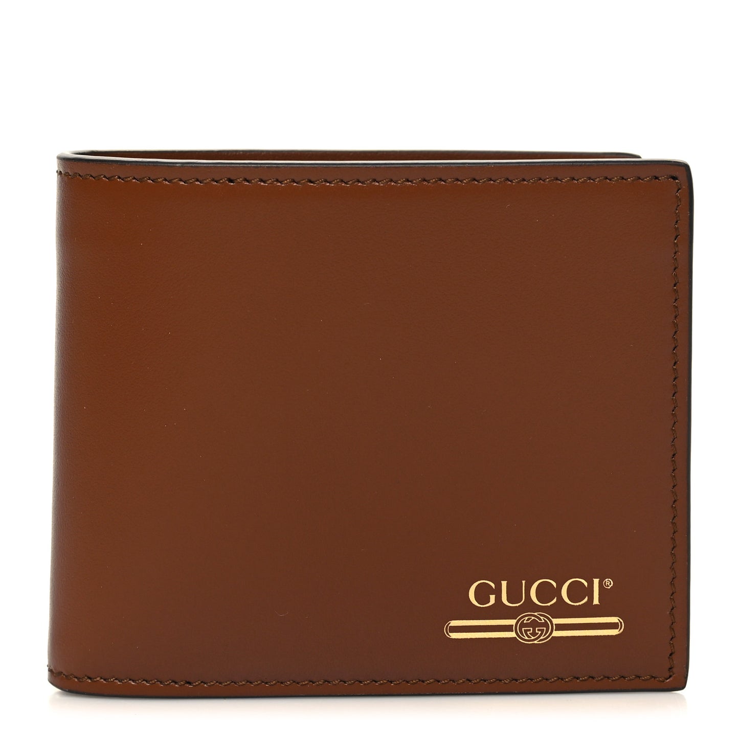 Plutone Calfskin Logo Bi-Fold Wallet Cuir