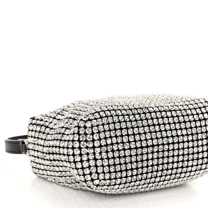 Alexander Wang Mesh Crystal Rhinestone Mini Heiress Pouch Black Silver 8 of 10