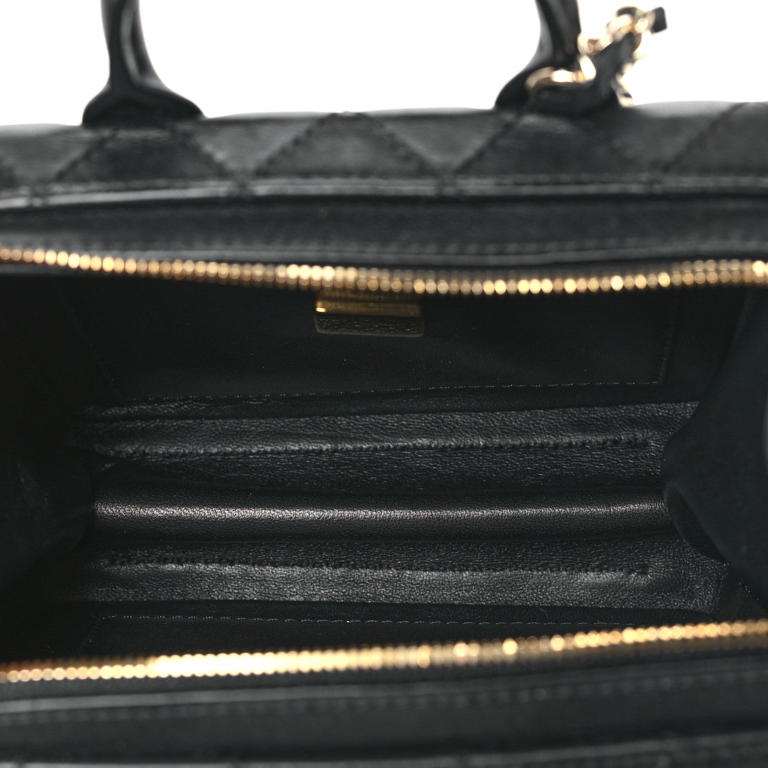 Chanel Calfskin Quilted Small Studded Square Vanity Case Black 5 of 10