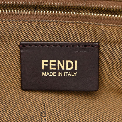 Fendi Jacquard Leopard Print Chef Hobo Tobacco 6 of 10