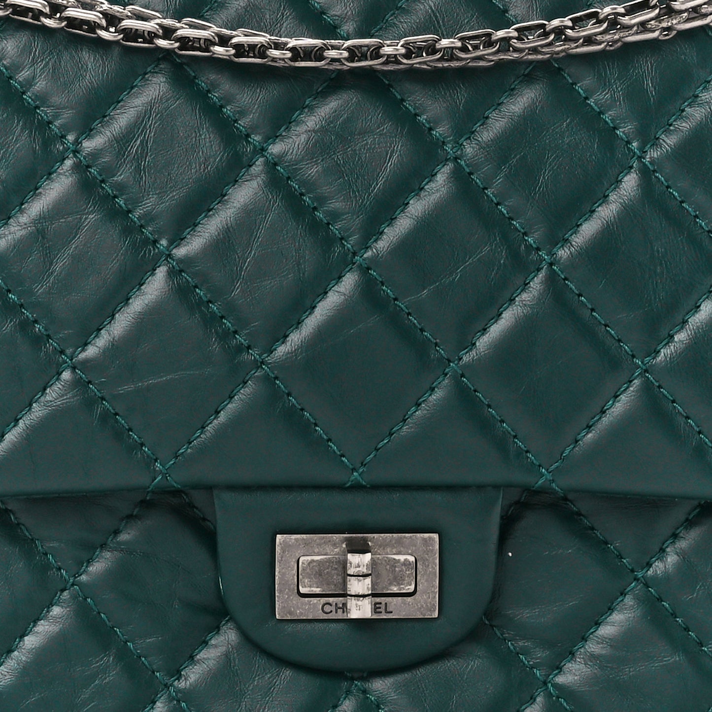Aged Calfskin Quilted 2.55 Reissue 226 Flap Green