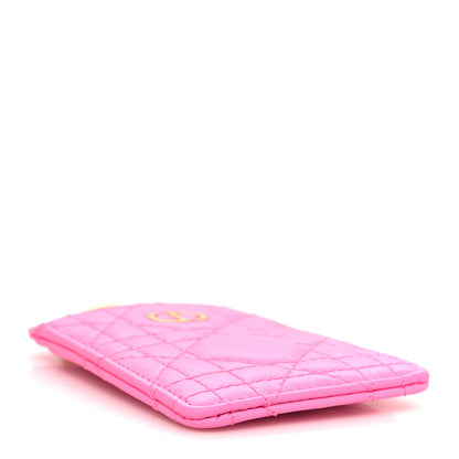 Christian Dior Calfskin Cannage Caro Card Holder Pink 4 of 8