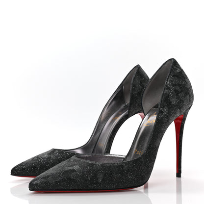 Christian Louboutin Glitter Iriza Kid Flinstar 100 Pumps 38.5 Black 3 of 8