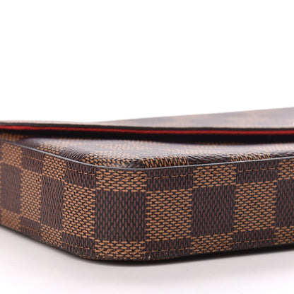Louis Vuitton Damier Ebene Pochette Felicie Chain Wallet 10 of 12