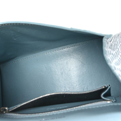 Balenciaga Shiny Calfskin Crocodile Embossed Small Hourglass Top Handle Bag Blue Grey 5 of 11