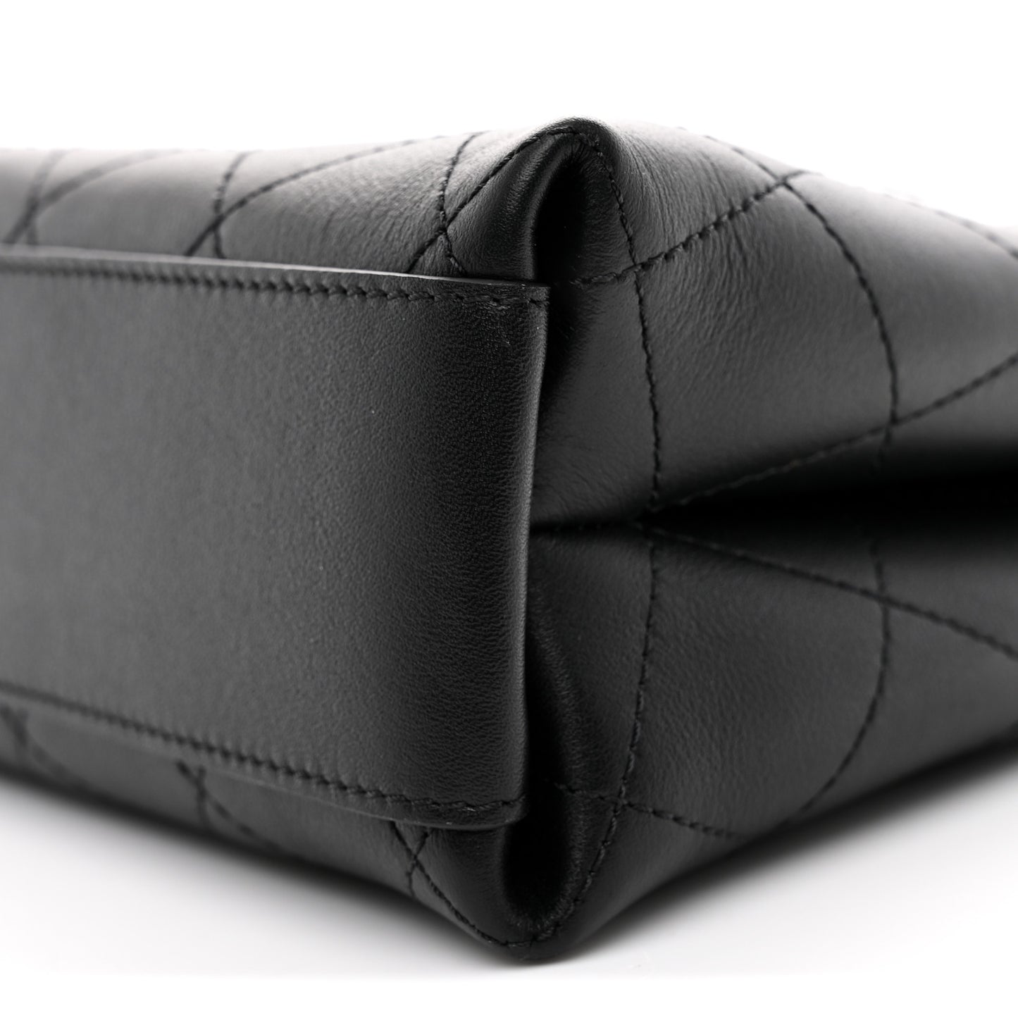 Calfskin Chic Lady Small Shopping Tote Black