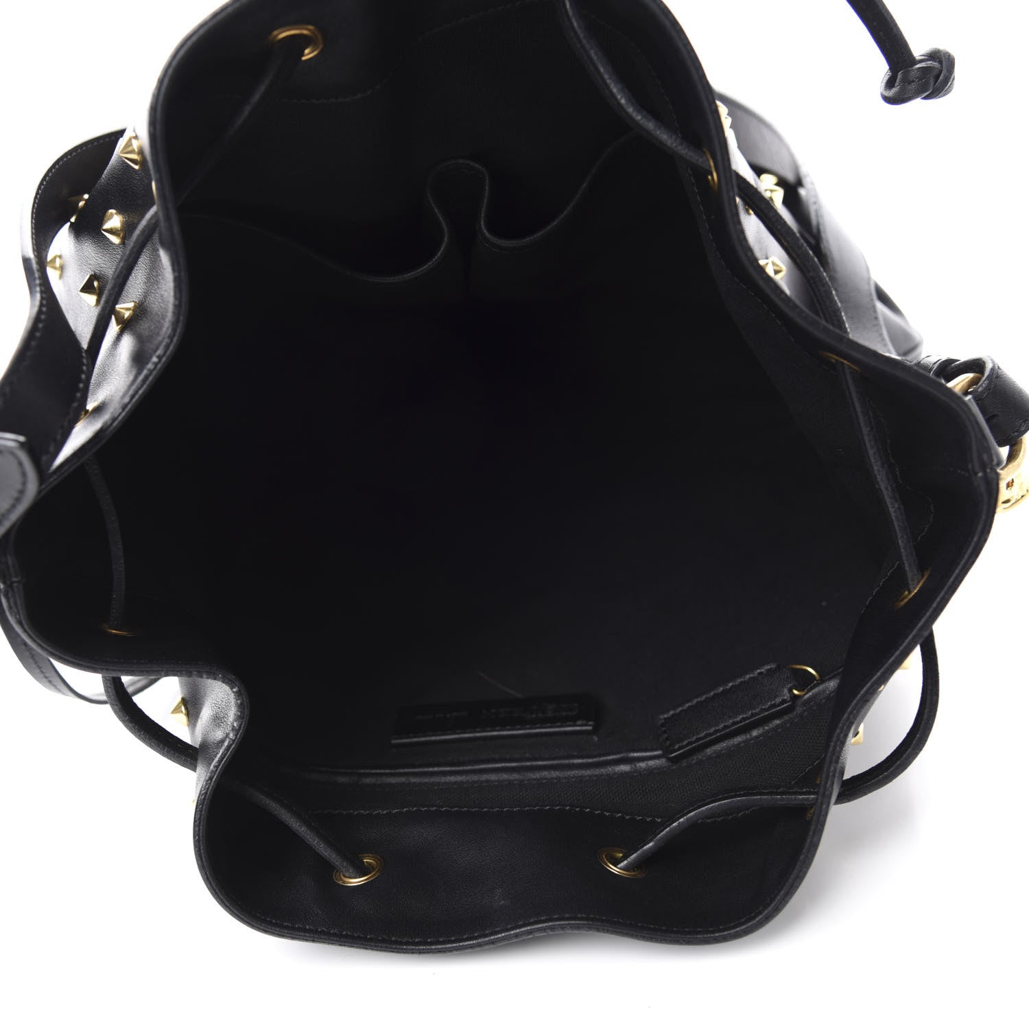Alexander McQueen Calfskin Studded Padlock Bucket Bag Black 5 of 10