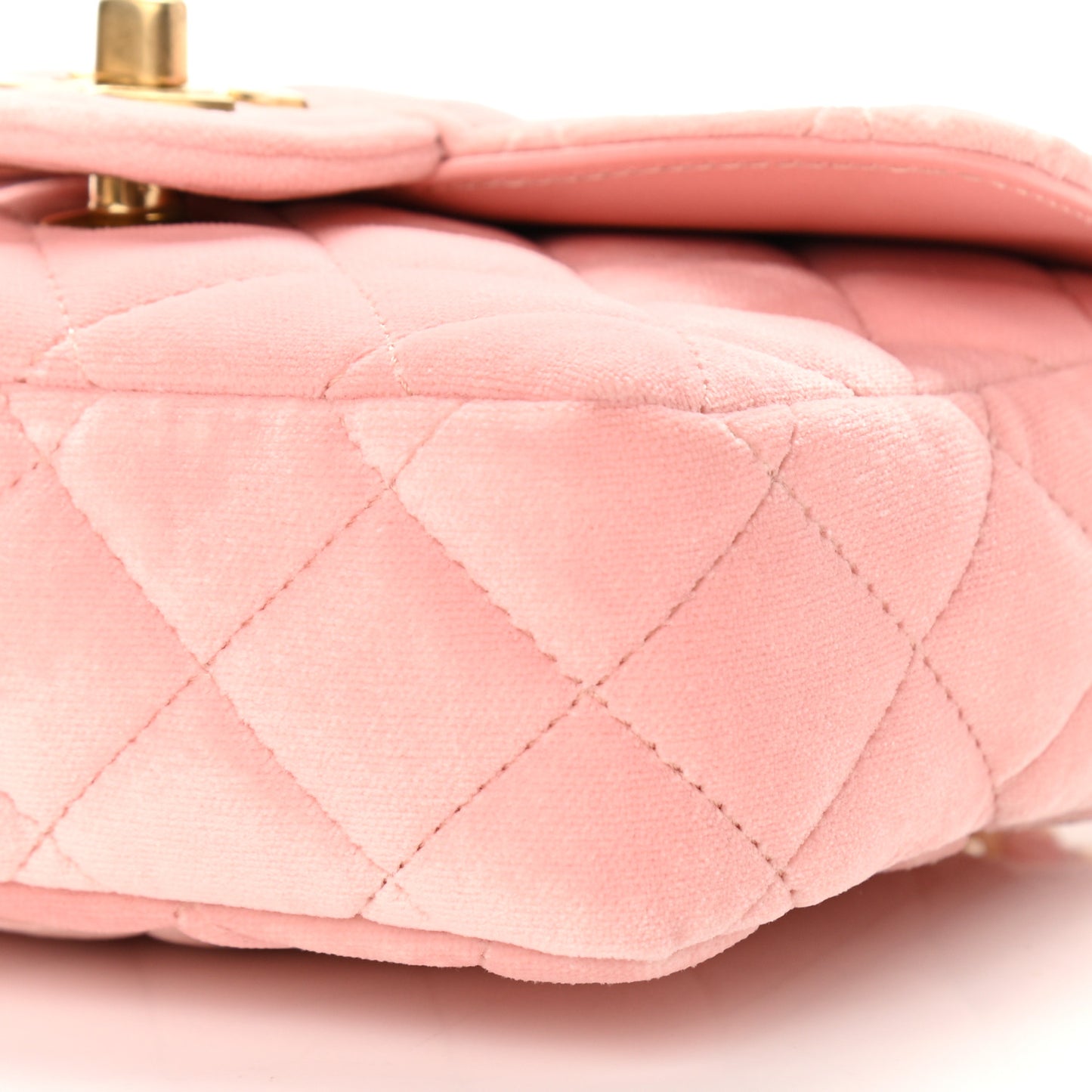 Velvet Enamel Mini Flap Light Pink