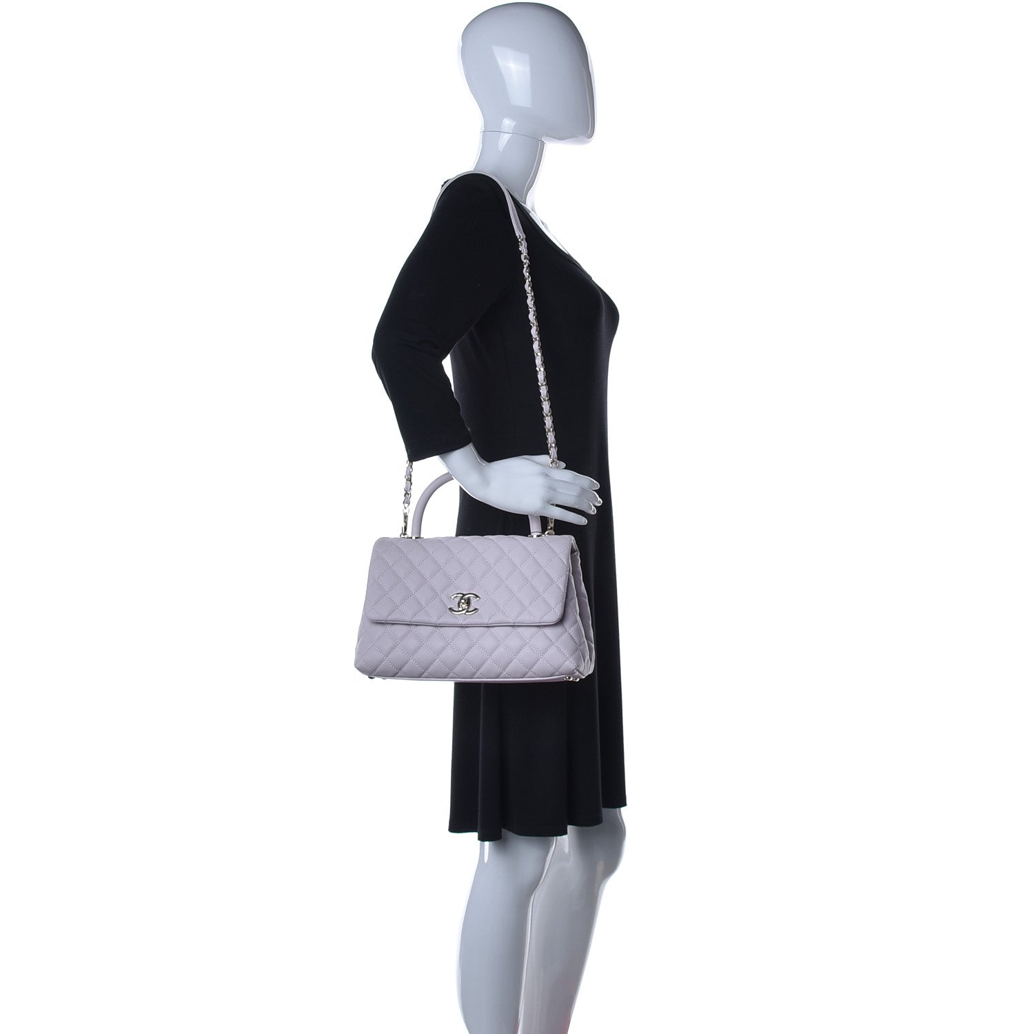 Chanel Caviar Quilted Small Coco Handle Flap Lilas Lilac 3 of 10