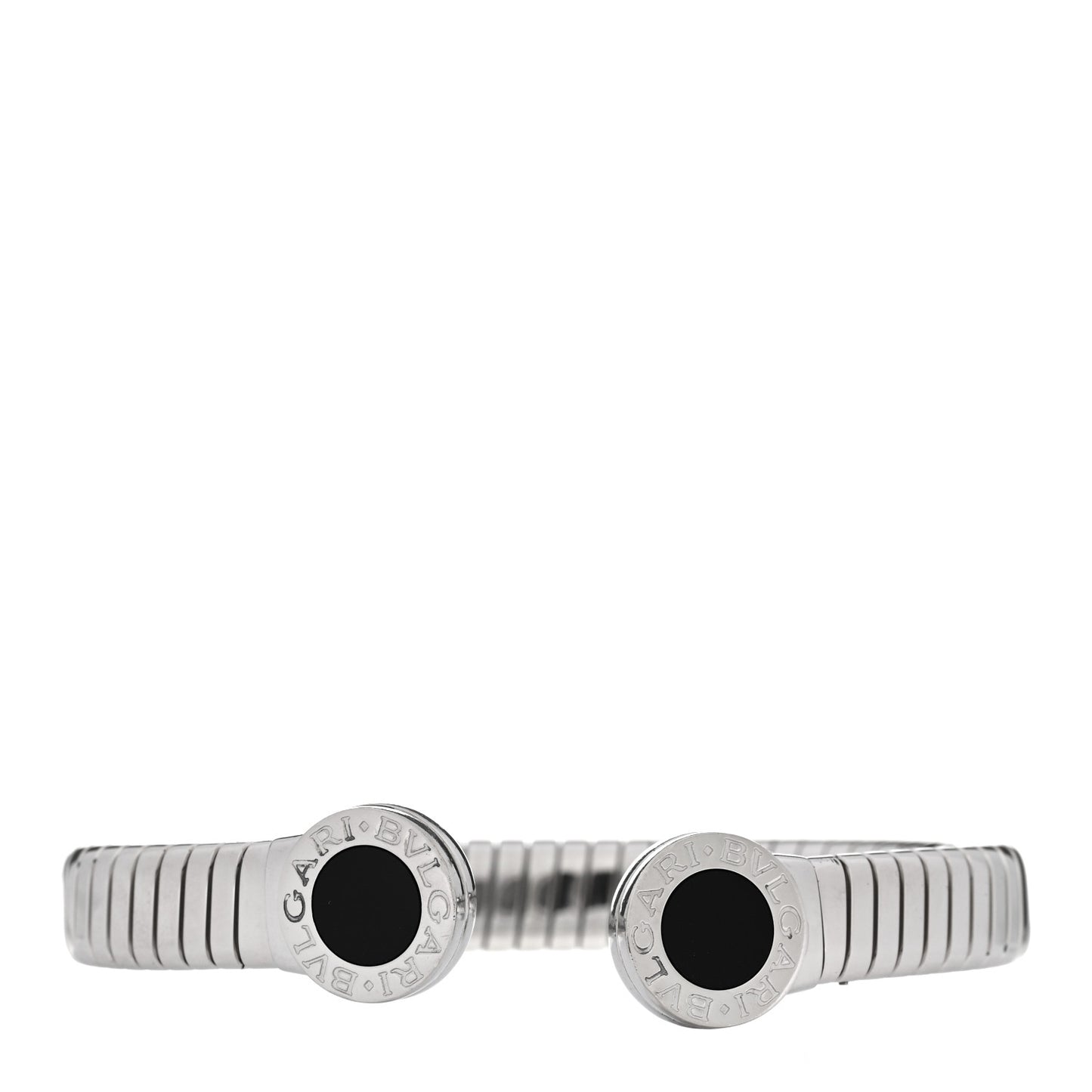 Stainless Steel Black Onyx Tubogas Cuff Bracelet