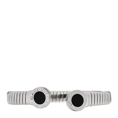 Bulgari Stainless Steel Black Onyx Tubogas Cuff Bracelet 1 of 3