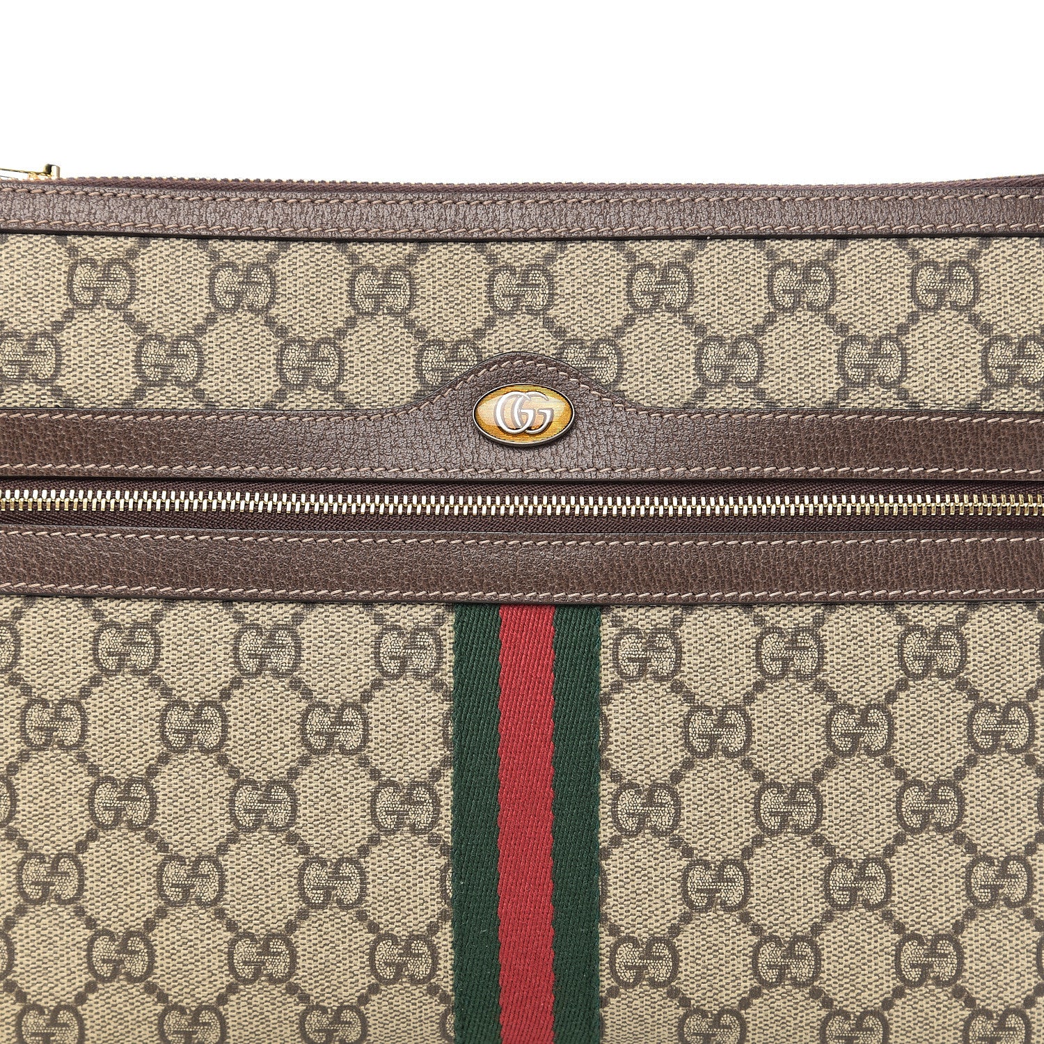 Gucci GG Supreme Monogram Large Ophidia Pouch Clutch Brown 9 of 9