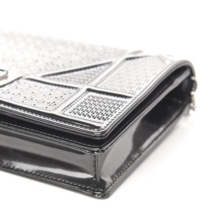 Christian Dior Metallic Patent Micro-Cannage Small Diorama Flap Bag Silver 9 of 10