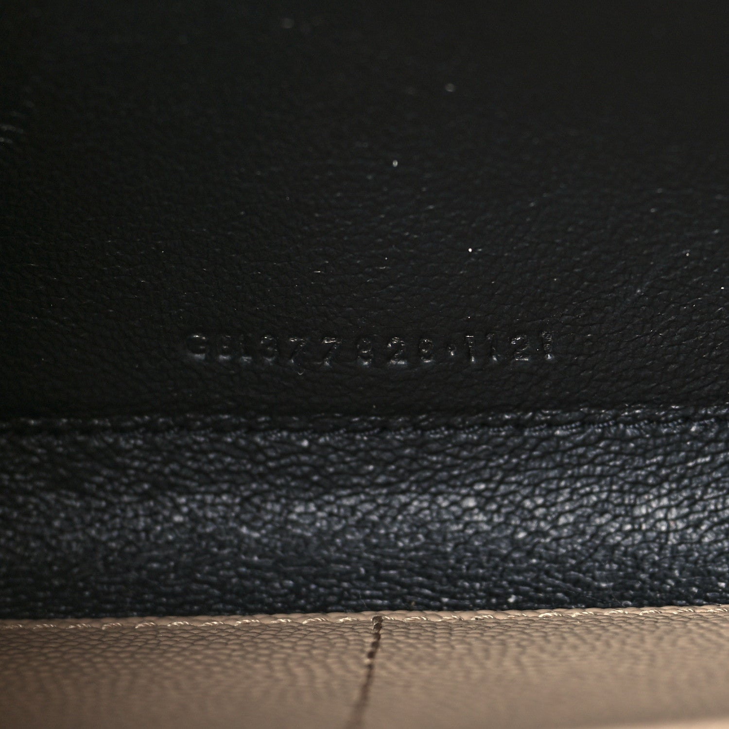 Saint Laurent Grain De Poudre Matelasse Chevron Monogram Chain Wallet Dark Beige 7 of 10