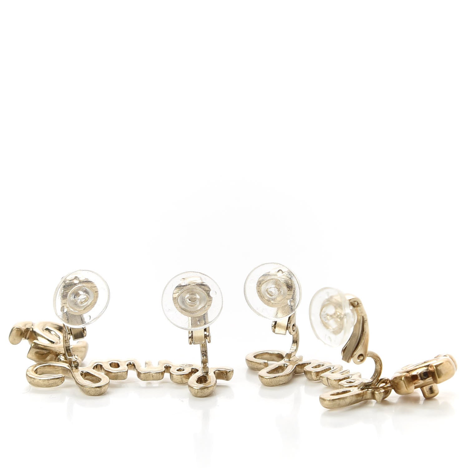 Chanel Metal Logo CC Turnlock Clip On Earrings Gold 3 of 4