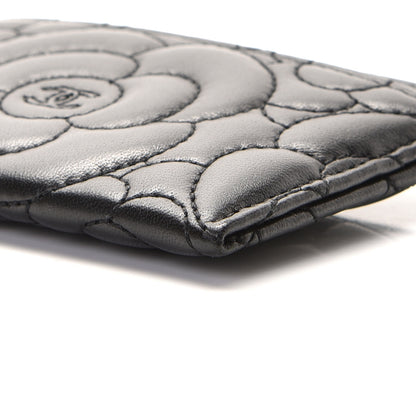 Chanel Lambskin Camellia Embossed Card Holder Black 7 of 8