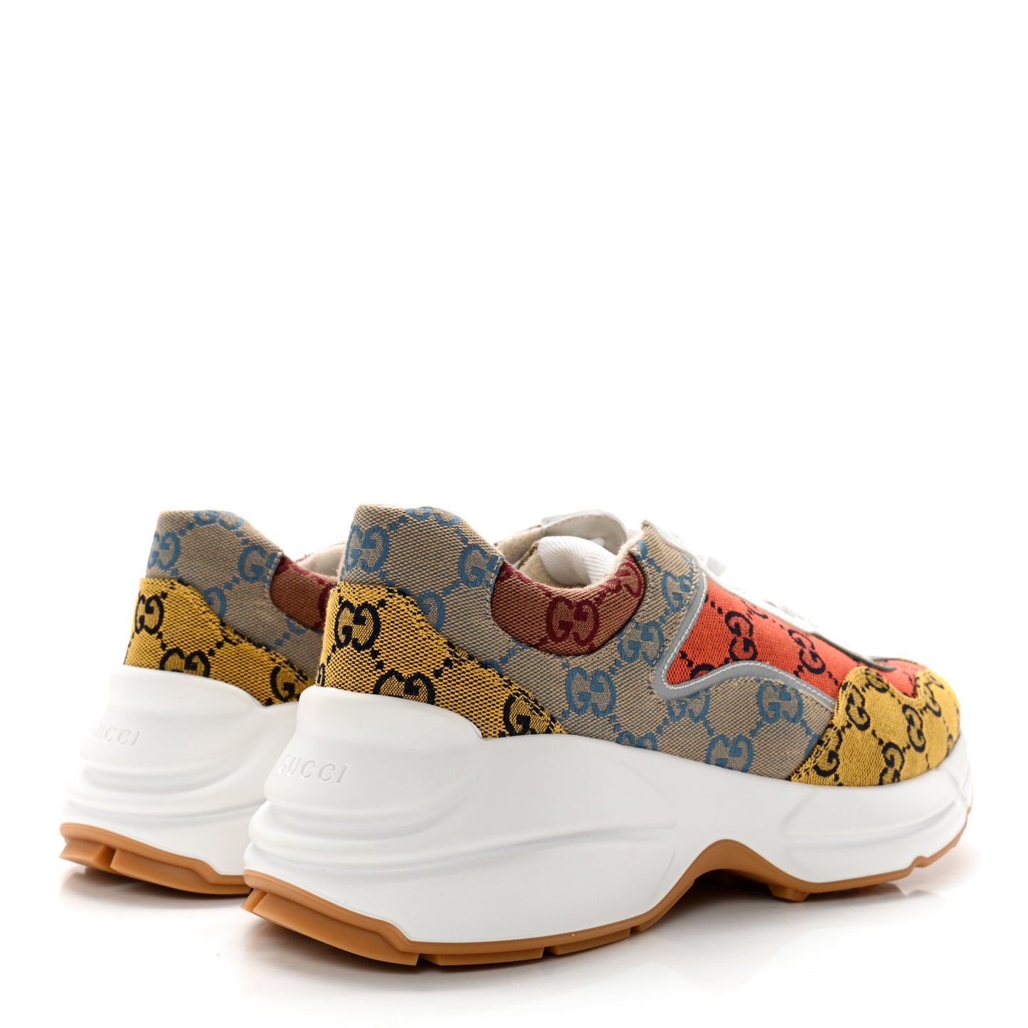 Monogram Multicolor Mens Rhyton Sneakers 8.5 Yellow Blue Great White Tabasco