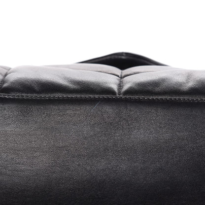 Saint Laurent Lambskin Quilted Medium Loulou Puffer Monogram Chain Satchel Black 11 of 17