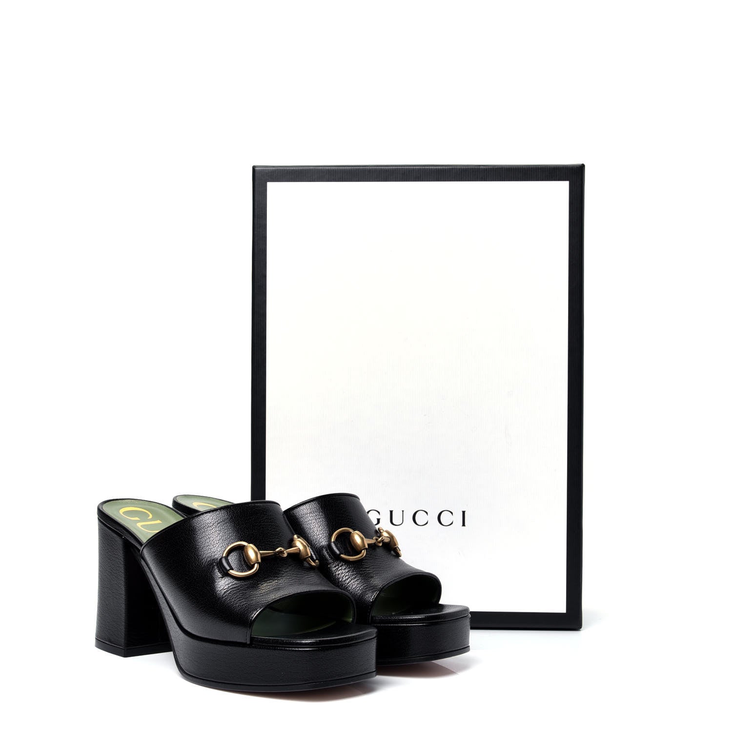Gucci Granada Kid Houdan Platform Slide Sandals 36.5 Black 10 of 10