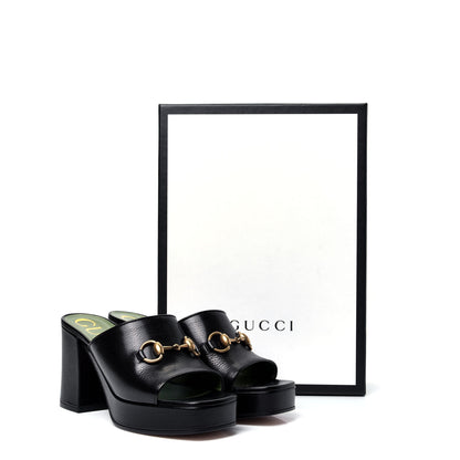 Gucci Granada Kid Houdan Platform Slide Sandals 36.5 Black 10 of 10