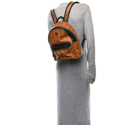 MCM Visetos Small Stark Backpack Cognac Black 2 of 9