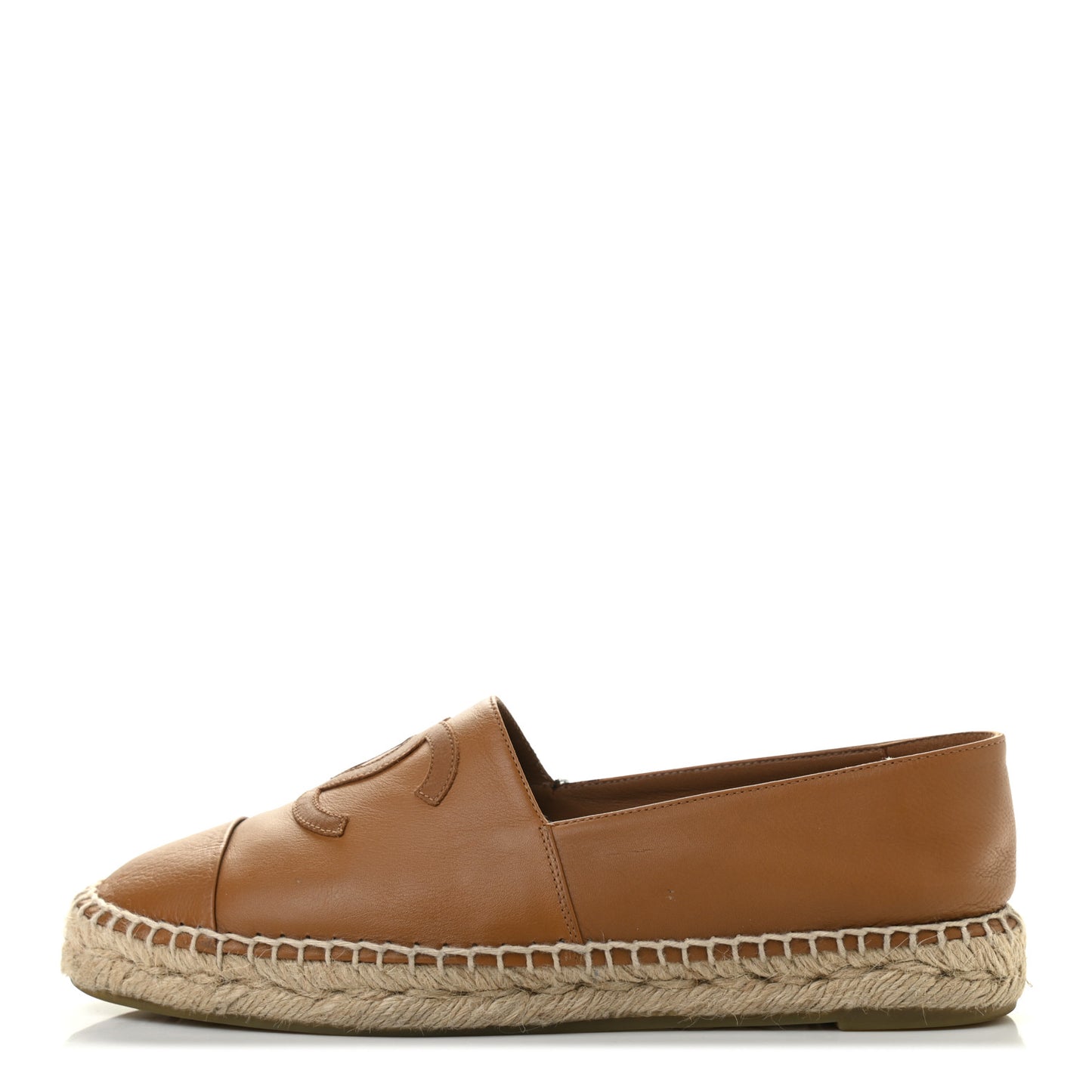 Lambskin CC Espadrilles 40 Light Brown