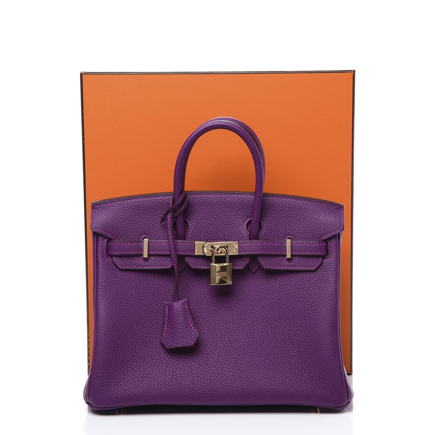 Hermes Togo Horseshoe Birkin 25 Anemone Rose Poupre 18 of 18