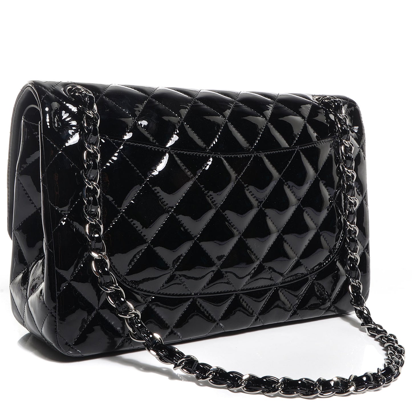 Patent Jumbo Double Flap Black