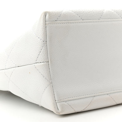 Chanel Caviar CC Wood Handle Tote White 8 of 9