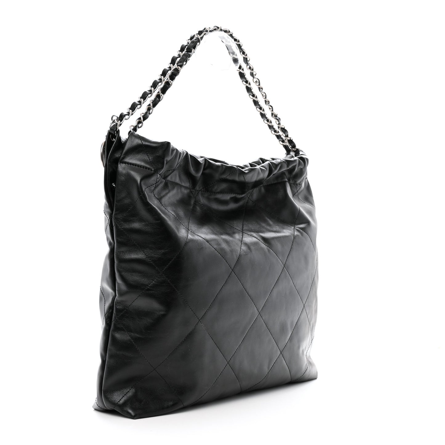 Shiny Calfskin Quilted Chanel 22 Black