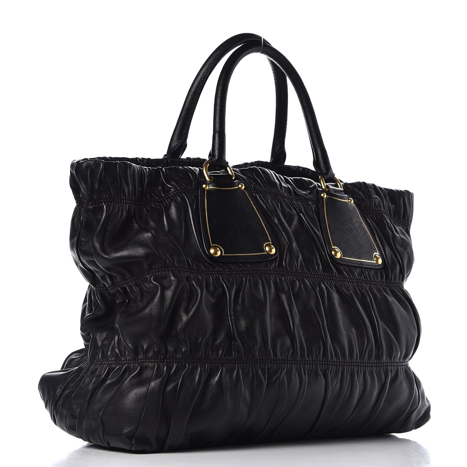 Prada Nappa Gaufre Antik Tote Black 3 of 12