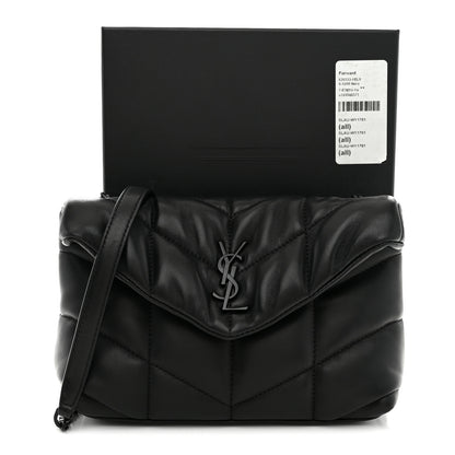 Saint Laurent Lambskin Quilted Toy Loulou Puffer Monogram Monochrome Chain Satchel Black 11 of 11