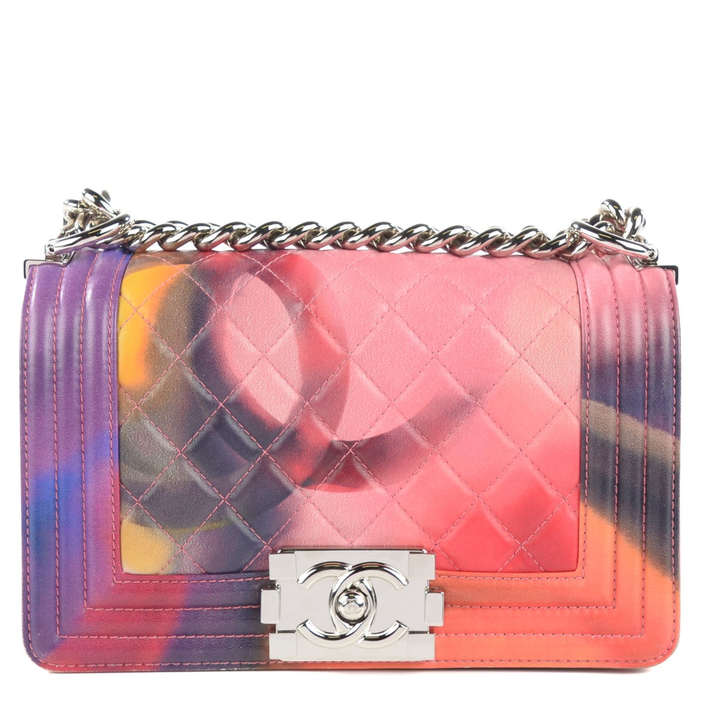 Printed Lambskin Small Flower Power Boy Flap