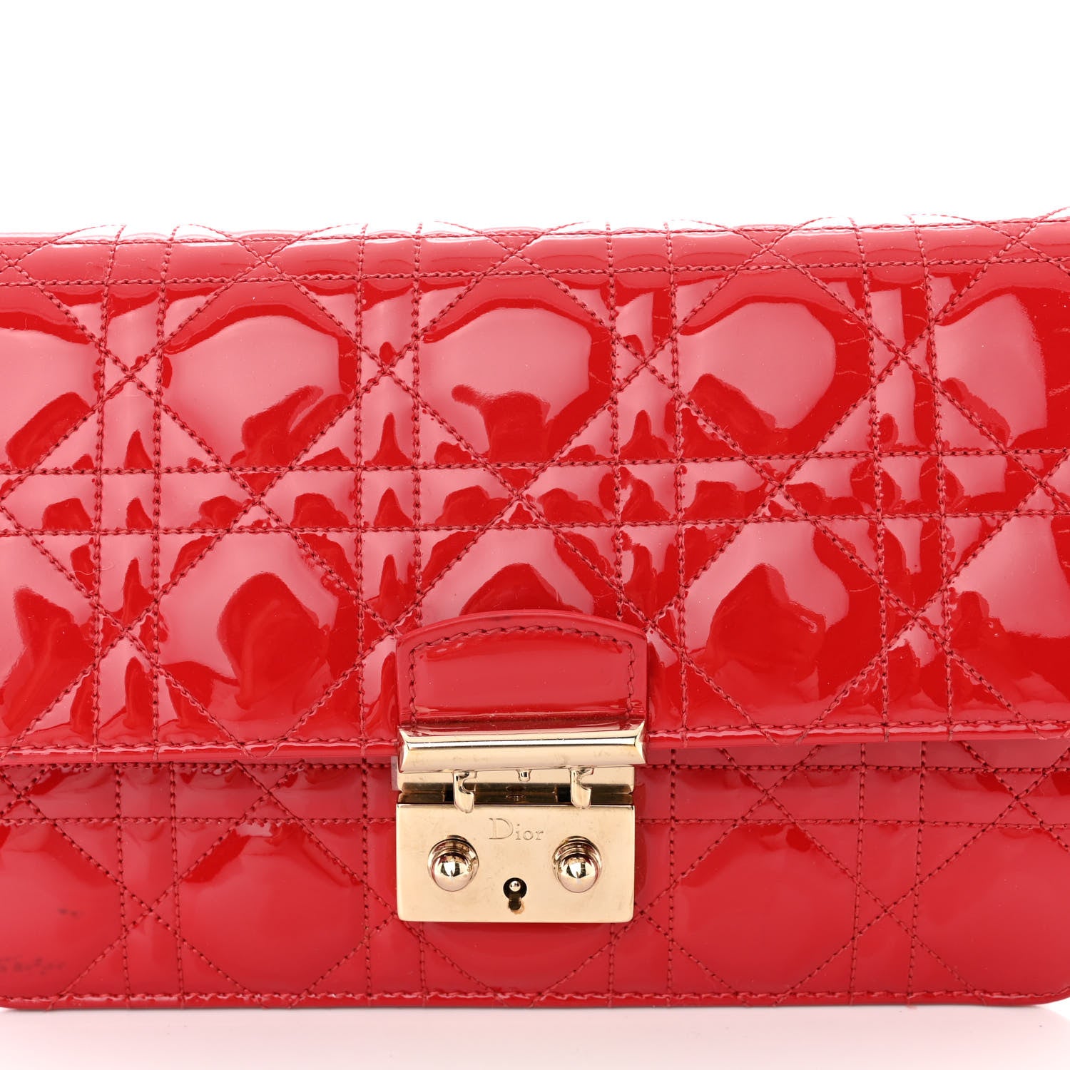 Christian Dior Patent Cannage Miss Dior Promenade Pouch Red 12 of 14