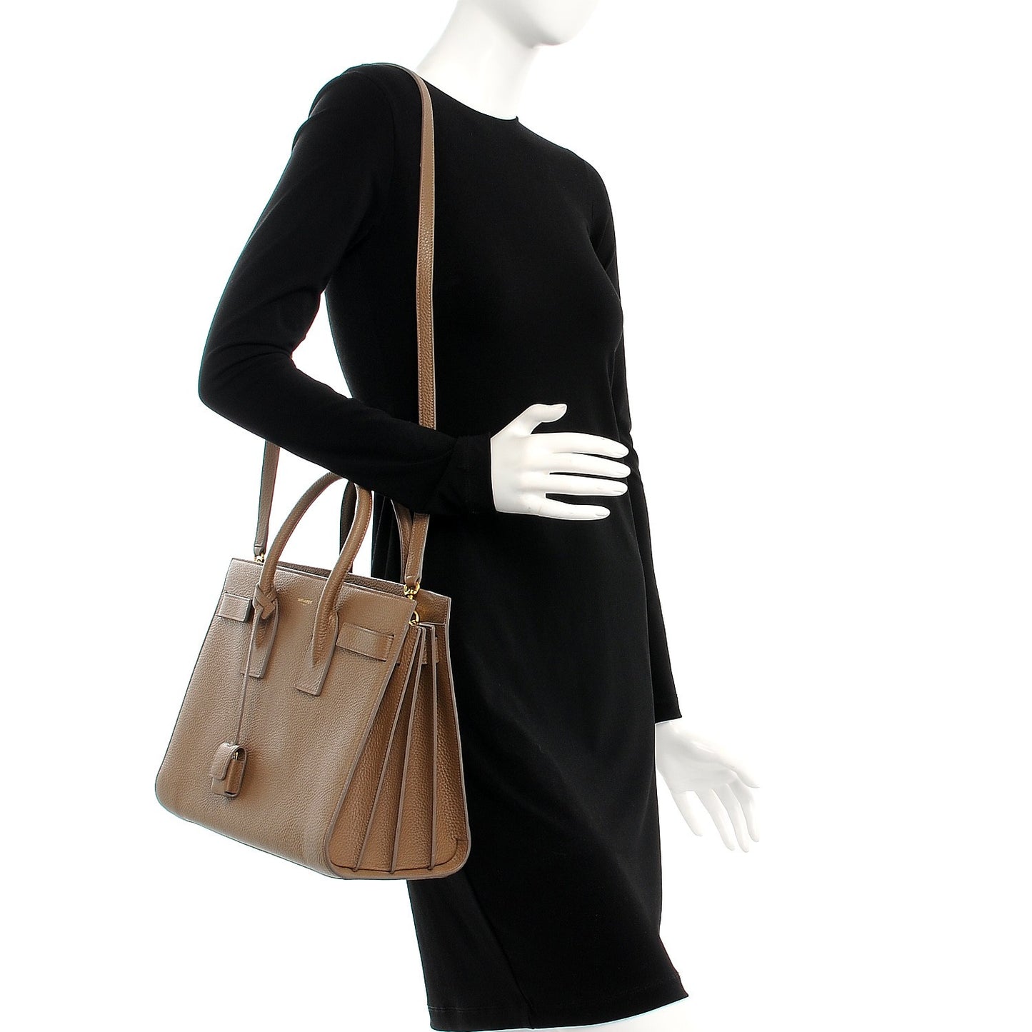 Grained Calfskin Small Sac De Jour Taupe