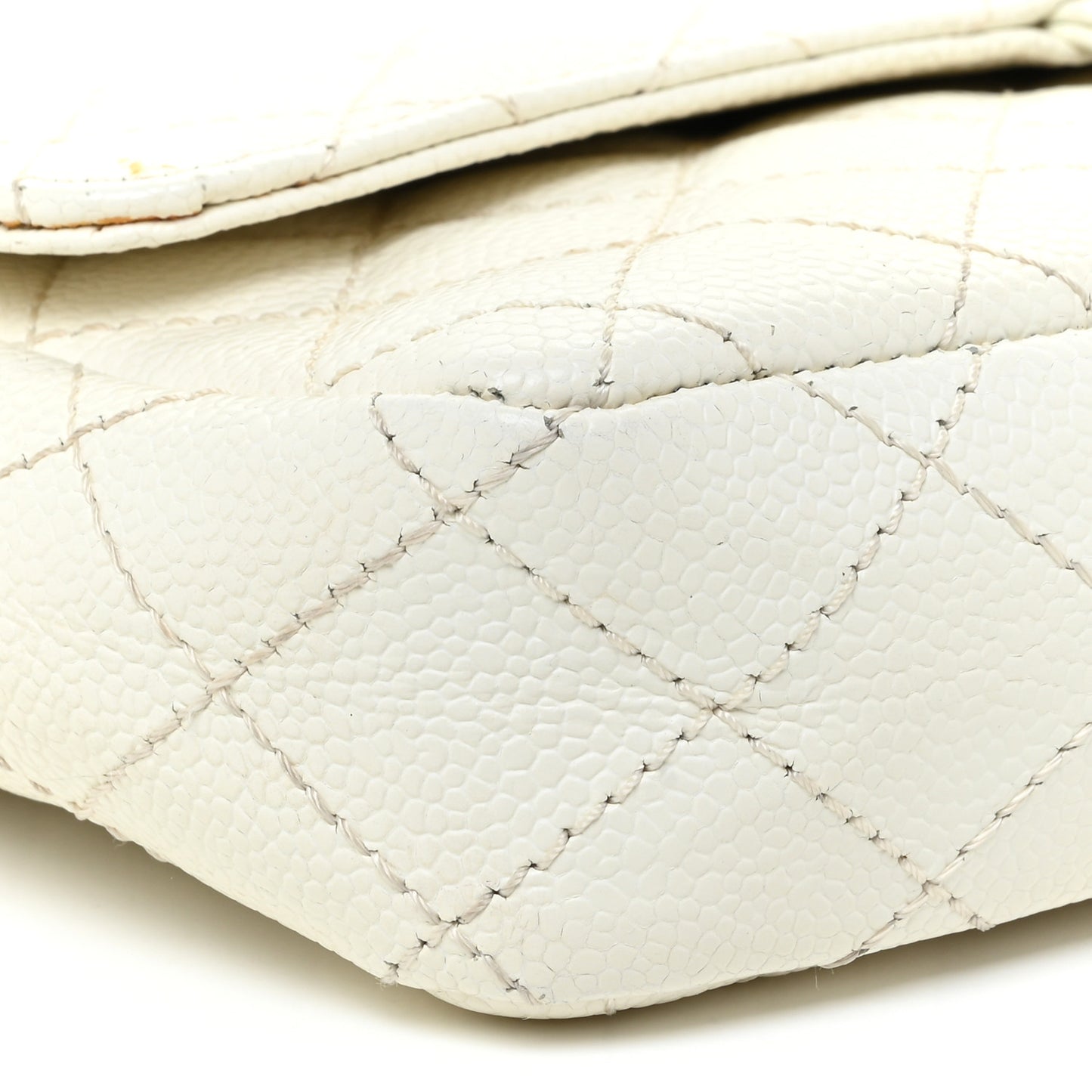 Caviar Quilted East West Flap White