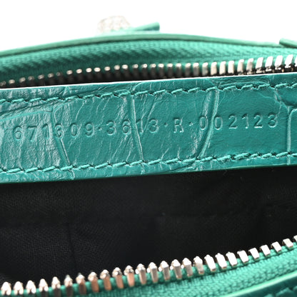 Balenciaga Extra Supple Calfskin Crystal Crocodile Embossed Le Cagole Shoulder Bag XS Jade 8 of 11