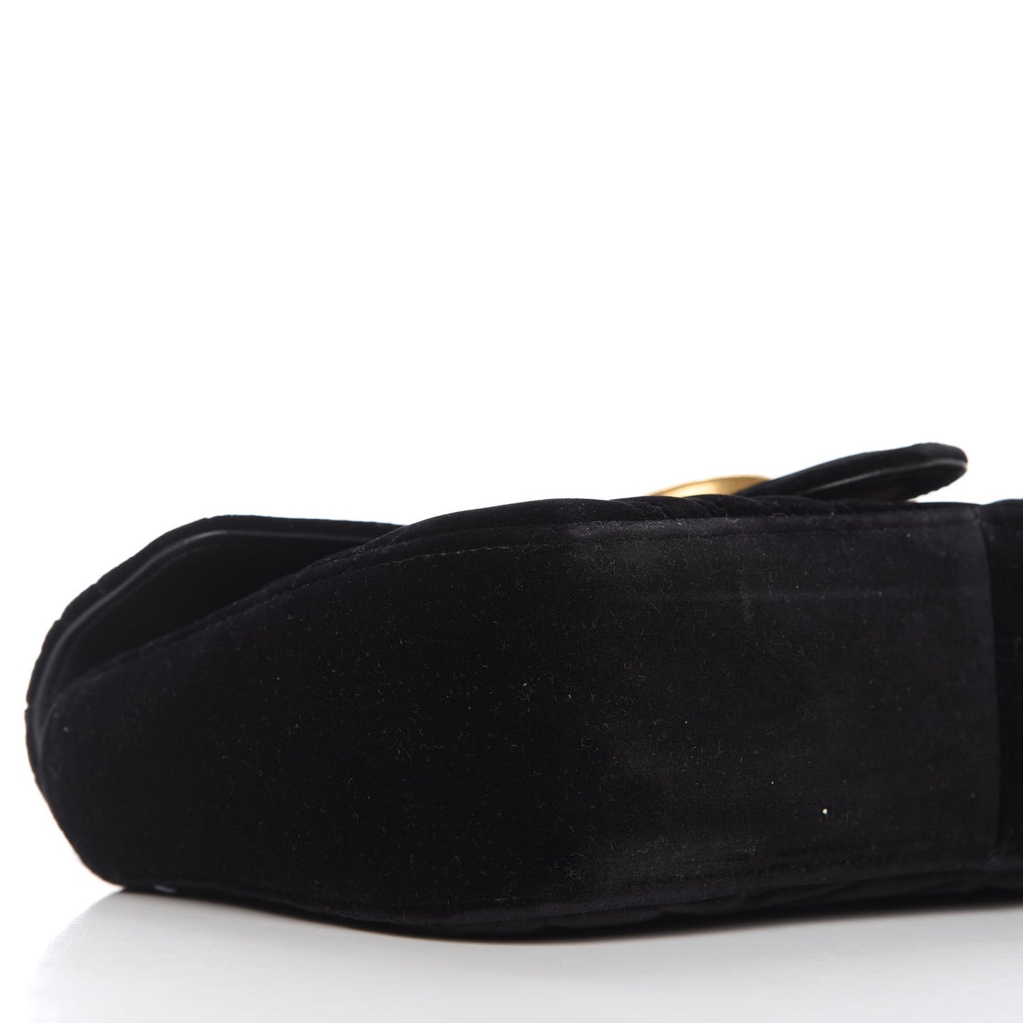 Velvet Matelasse Small GG Marmont Shoulder Bag Black