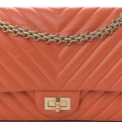 Chanel Calfskin Chevron Quilted 2.55 Reissue 225 Flap Orange 8 of 10