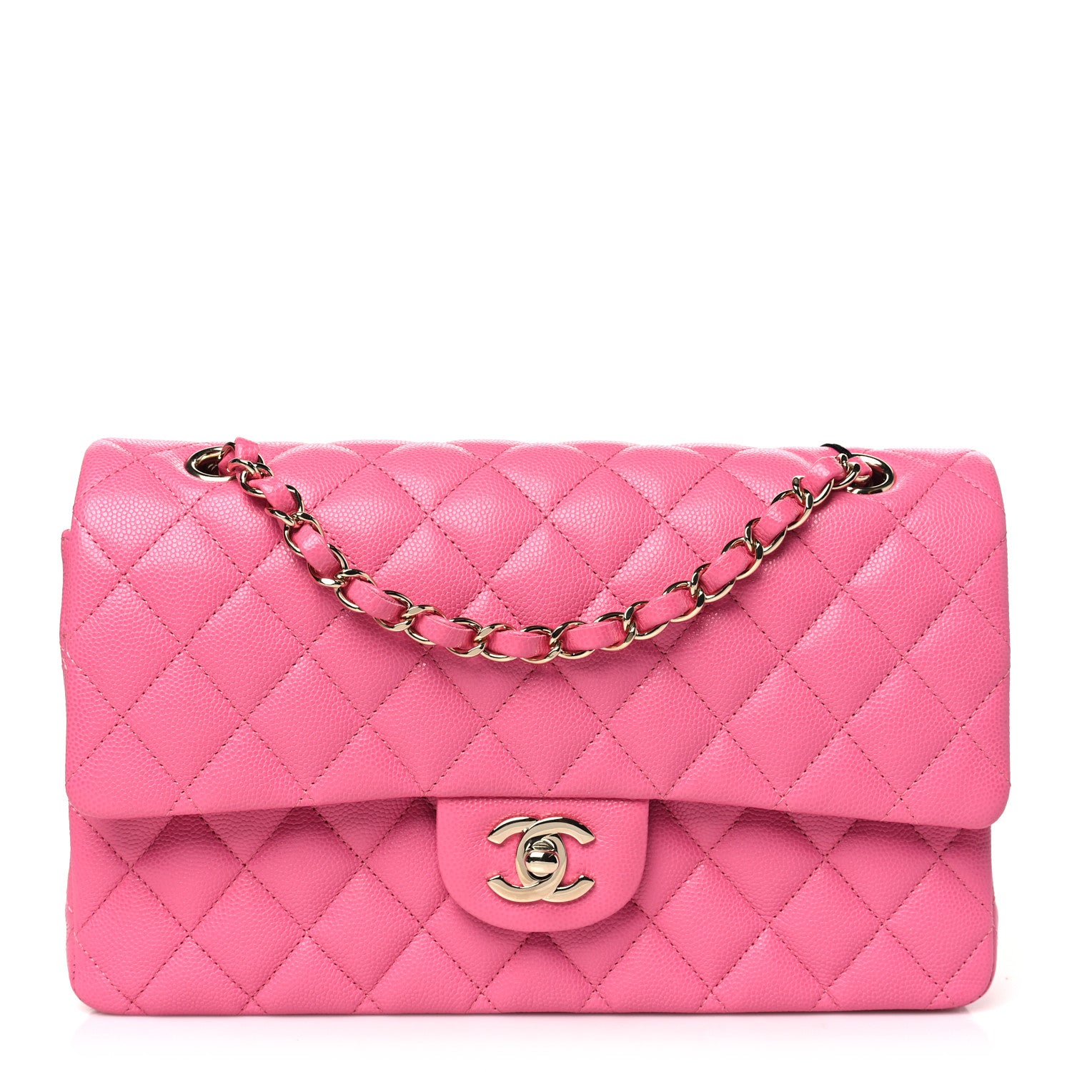 Chanel Caviar Quilted Medium Double Flap Pink 1 of 11