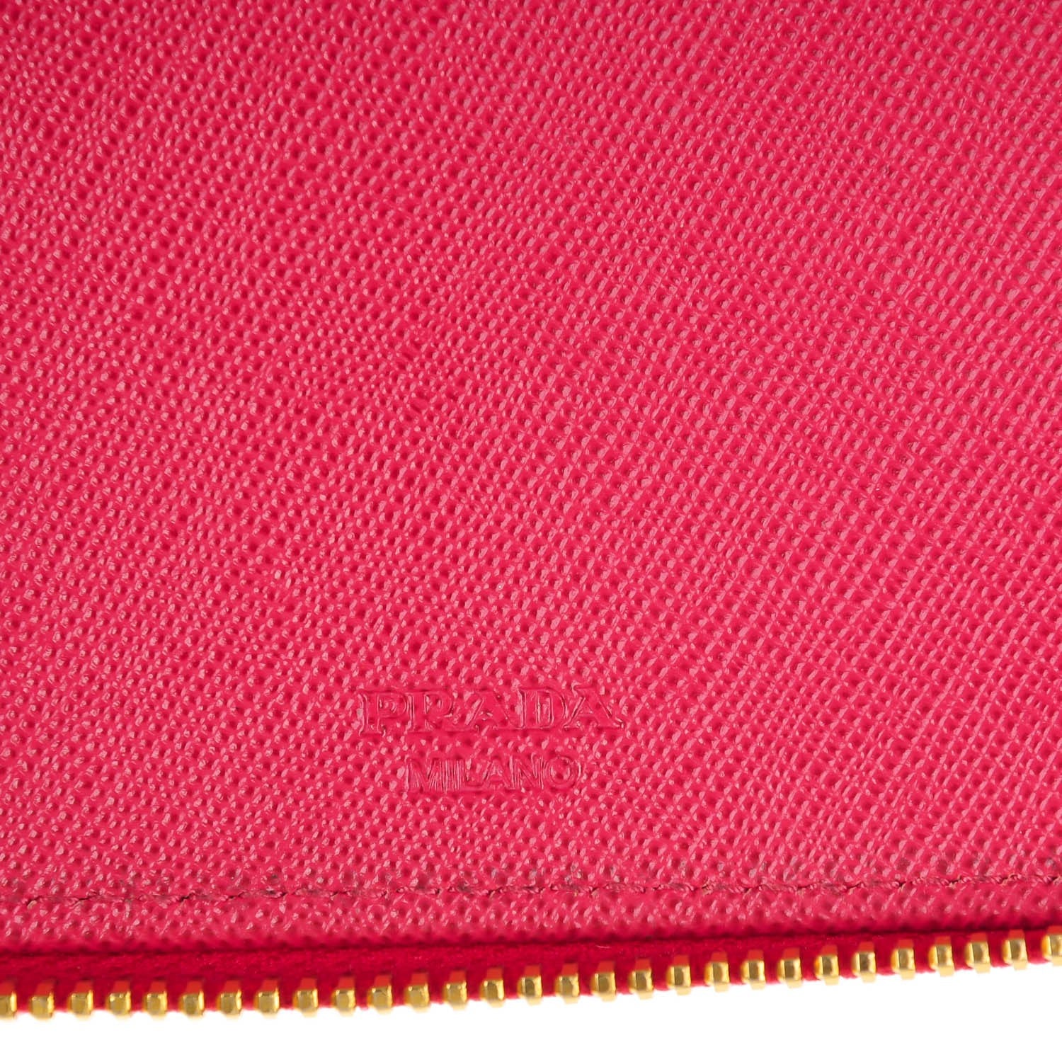 Prada Saffiano Metal Large Zip Around Wallet Peonia 6 of 7