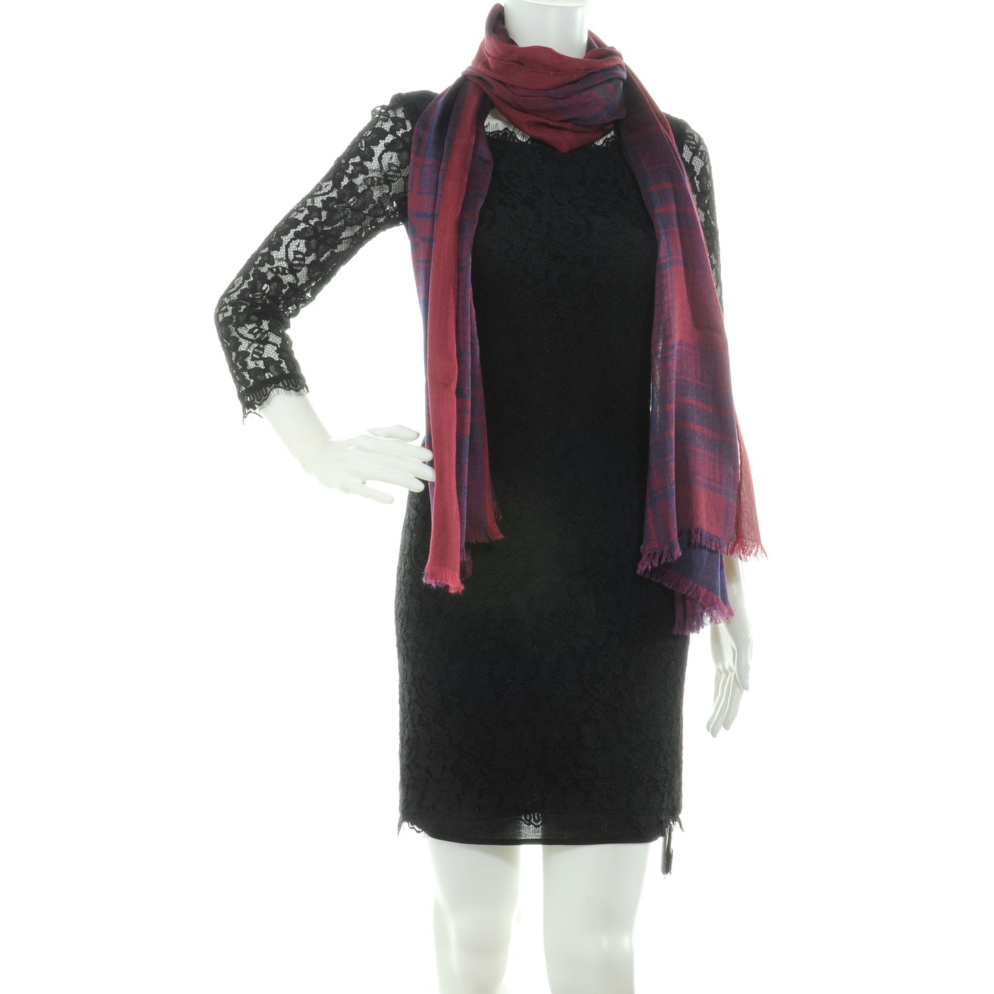 Cashmere Silk Plaid CC Scarf