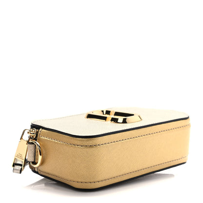 Marc Jacobs Metallic Saffiano Small Snapshot Camera Bag Silver Gold 3 of 9